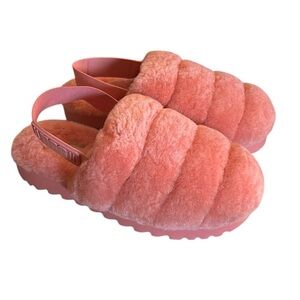UGG Pink Super Fluff Slippers Size 7
